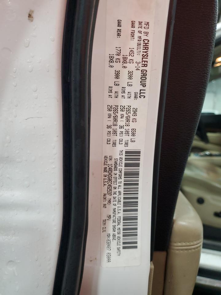 2014 Dodge Durango Limited VIN: 1C4RDHDG0EC452537 Lot: 62527925
