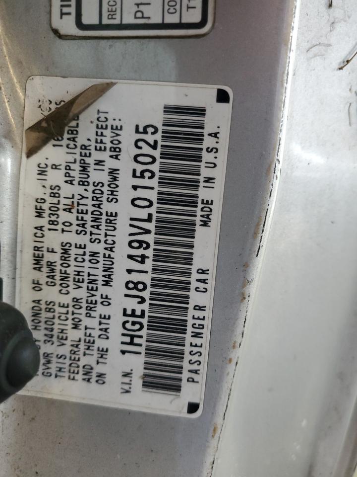 1997 Honda Civic Ex VIN: 1HGEJ8149VL015025 Lot: 62942035