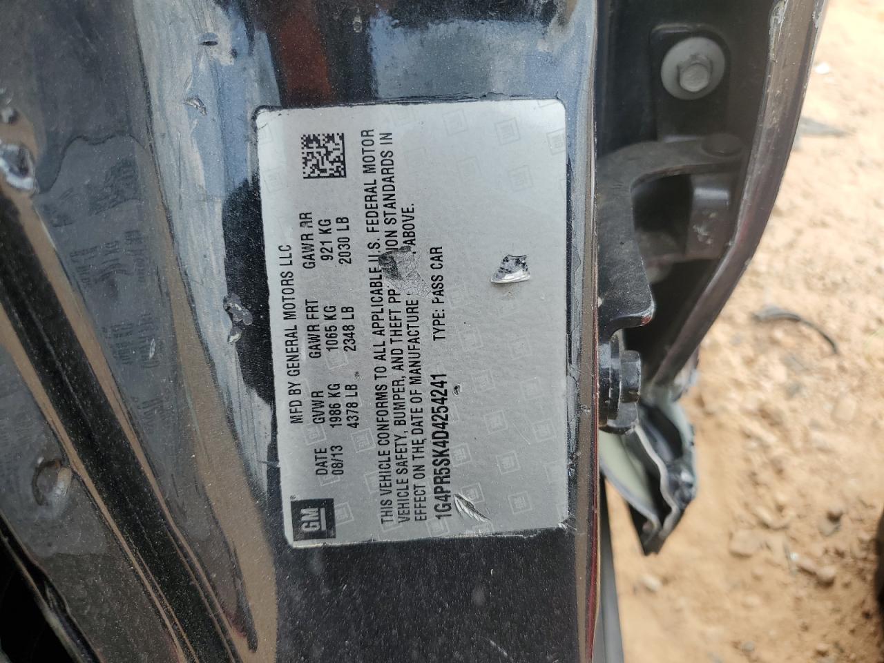 2013 Buick Verano Convenience VIN: 1G4PR5SK4D4254241 Lot: 60873665