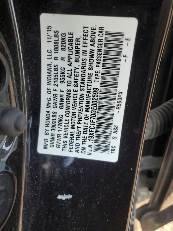 19XFC1F70GE002599 HONDA CIVIC 2016
