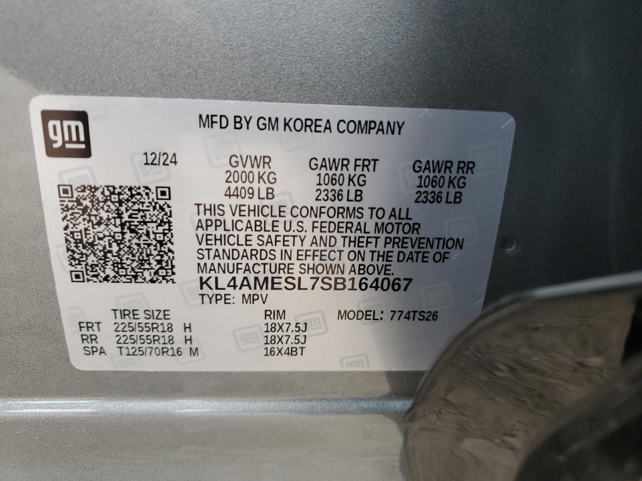 2025 Buick Encore Gx Sport Touring VIN: KL4AMESL7SB164067 Lot: 61159285