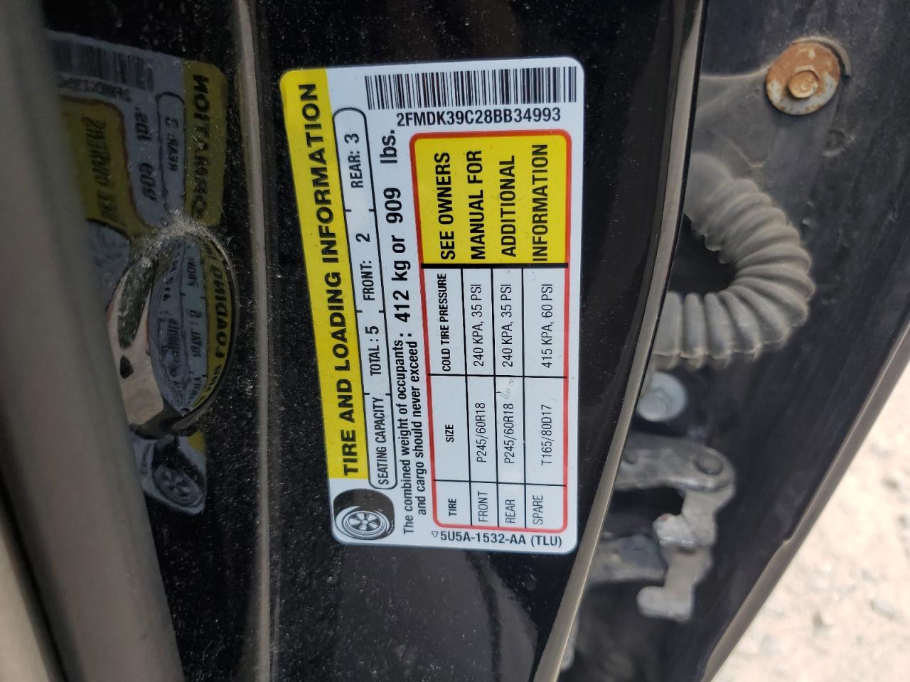 FORD EDGE 2008 VIN 2FMDK39C28BB34993 photo 13