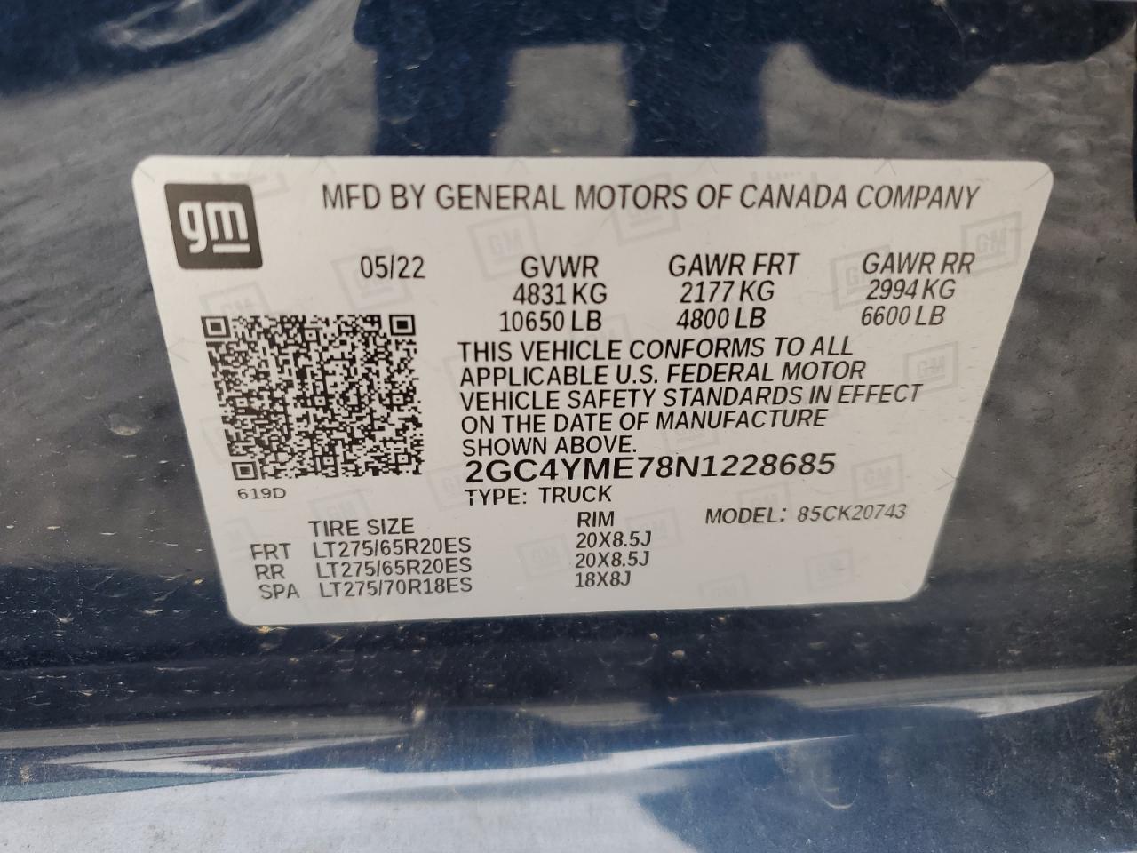 2GC4YME78N1228685 CHEVROLET ALL Models 2022
