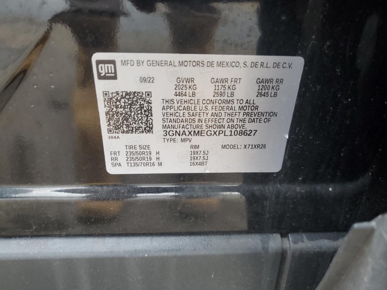 3GNAXMEGXPL108627 CHEVROLET EQUINOX 2023