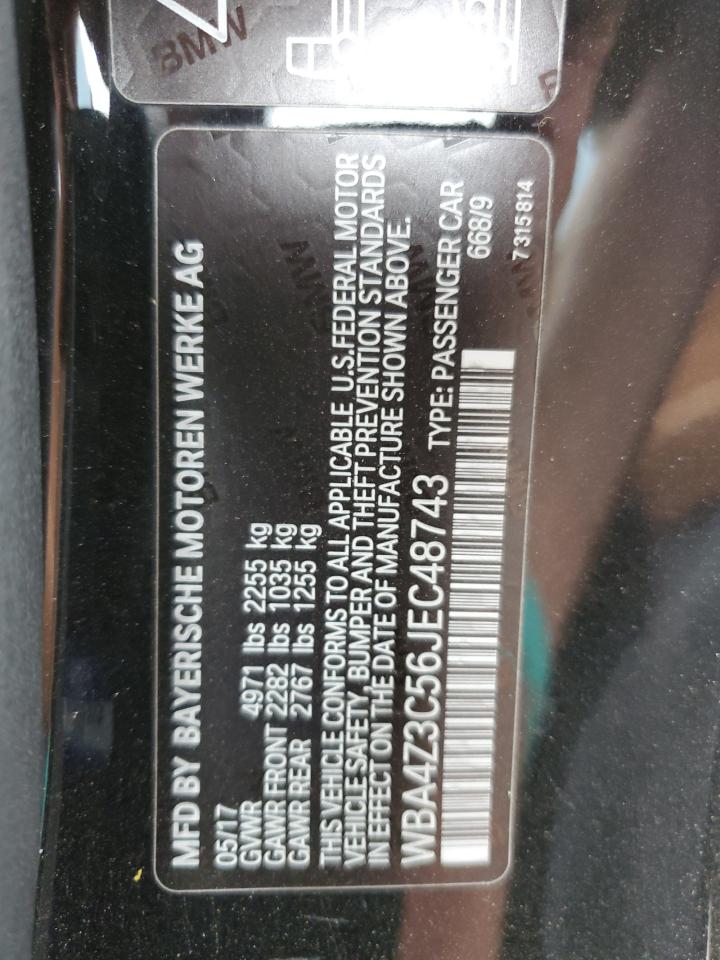 2018 BMW 430Xi VIN: WBA4Z3C56JEC48743 Lot: 62464885