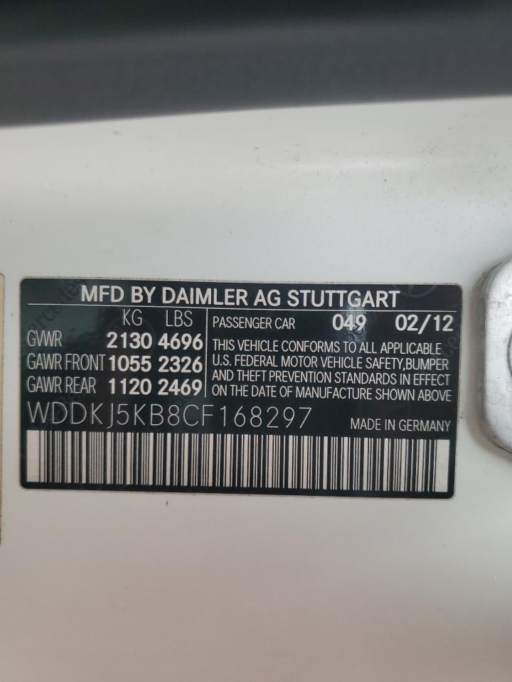 2012 Mercedes-Benz E 350 VIN: WDDKJ5KB8CF168297 Lot: 59736825