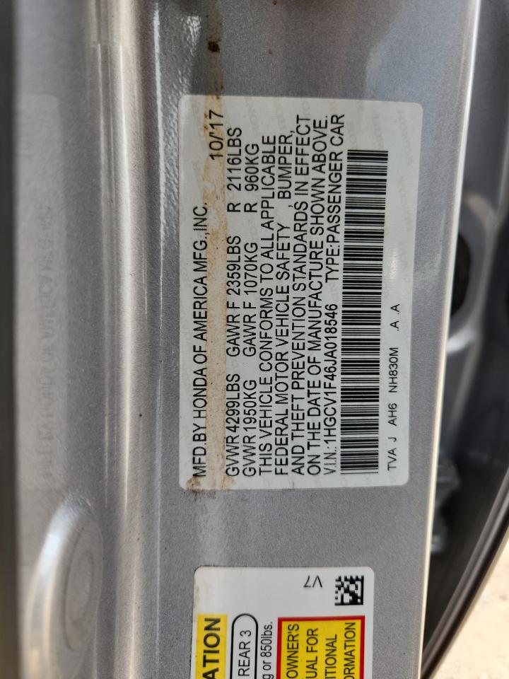 1HGCV1F46JA018546 HONDA ACCORD 2018