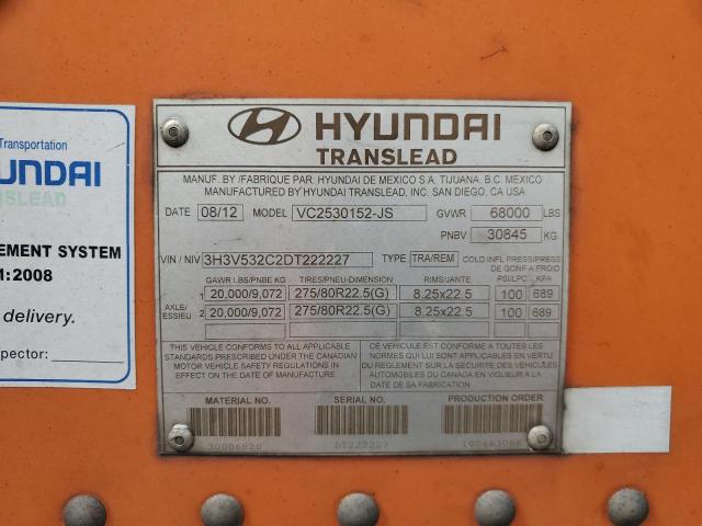 2013 HYUNDAI VC2530152-JS DRY VAN TRAILER