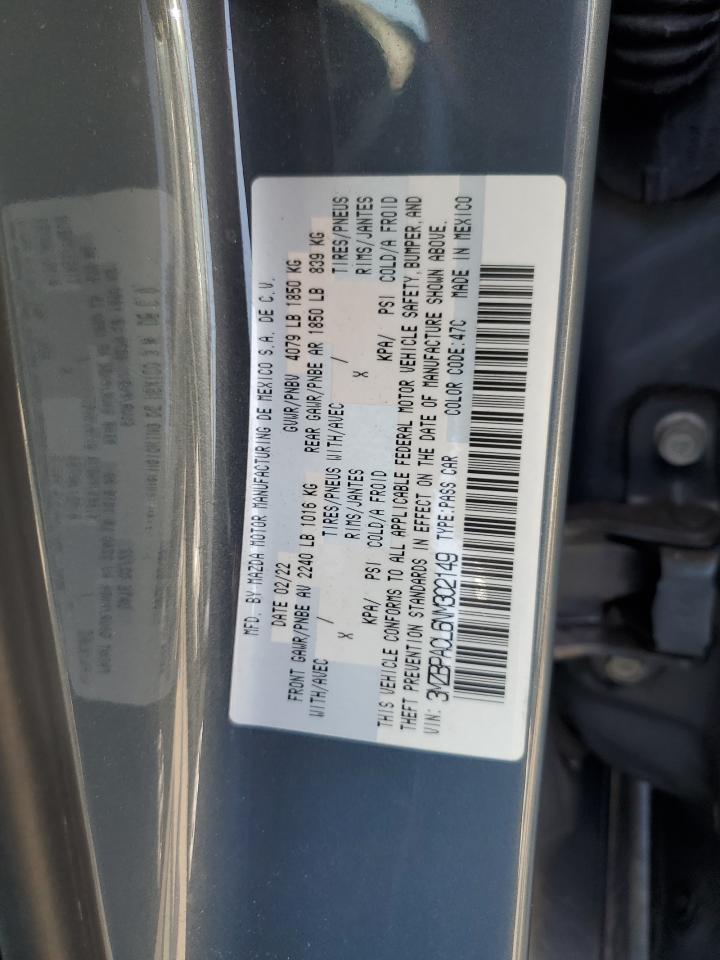 2022 Mazda 3 Preferred VIN: 3MZBPACL6NM302149 Lot: 62943465
