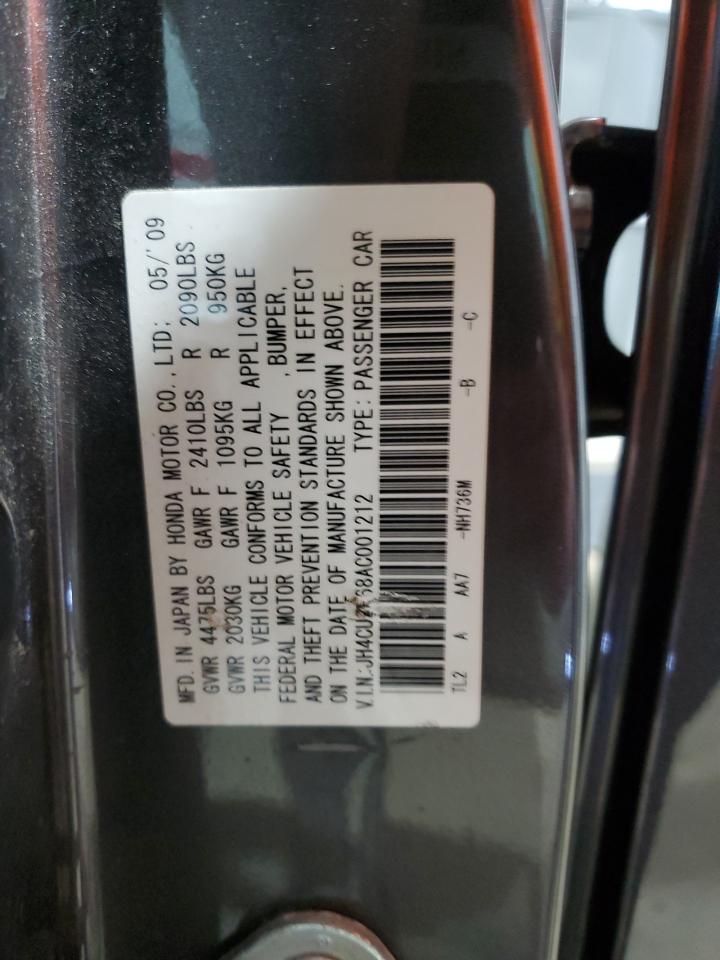 2010 Acura Tsx VIN: JH4CU2F68AC001212 Lot: 61866085