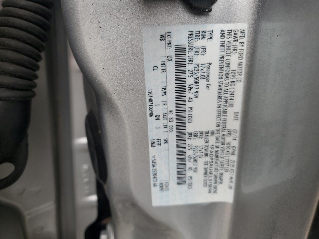 2014 Ford C-Max Se VIN: 1FADP5AU4EL518099 Lot: 59488255