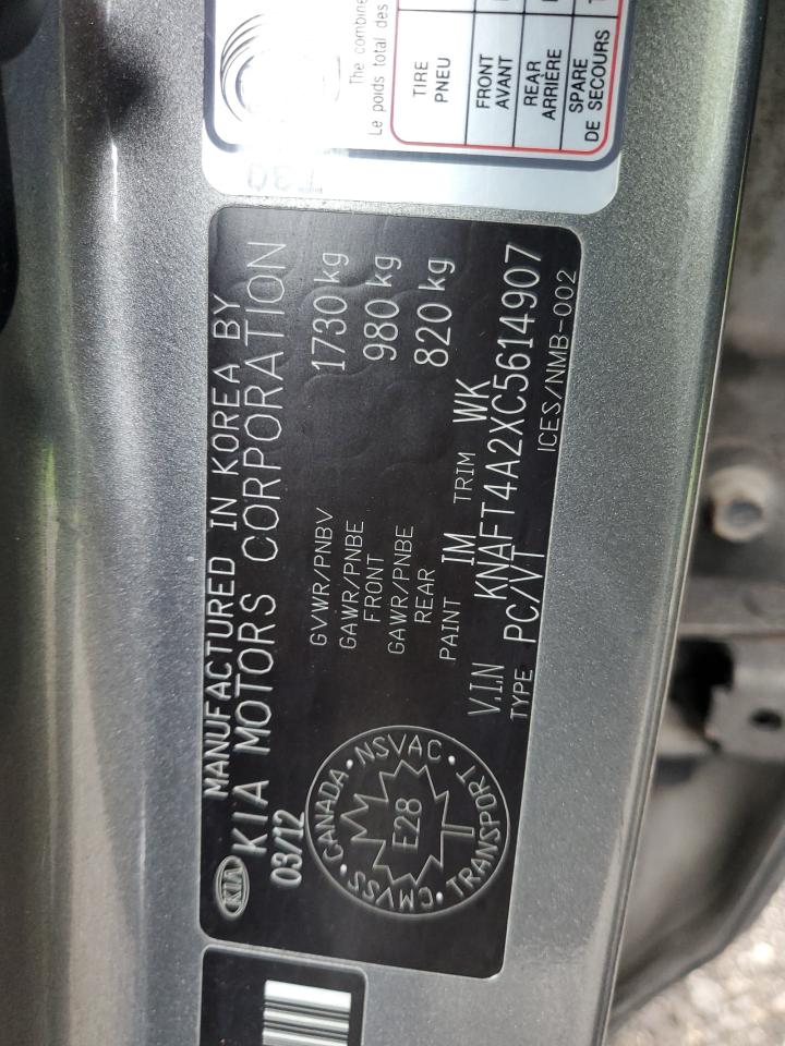 2012 Kia Forte Lx VIN: KNAFT4A2XC5614907 Lot: 62588715