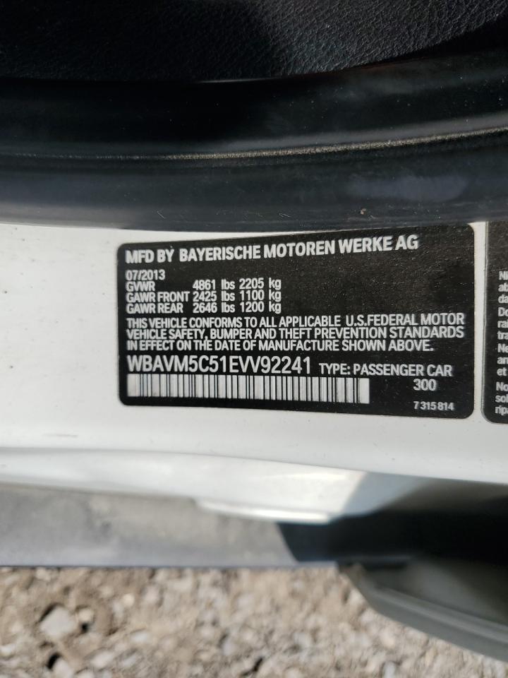 2014 BMW X1 xDrive35I VIN: WBAVM5C51EVV92241 Lot: 59678625