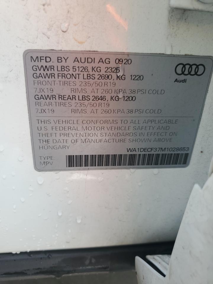 2021 Audi Q3 Premium S Line 45 VIN: WA1DECF37M1028653 Lot: 61348155