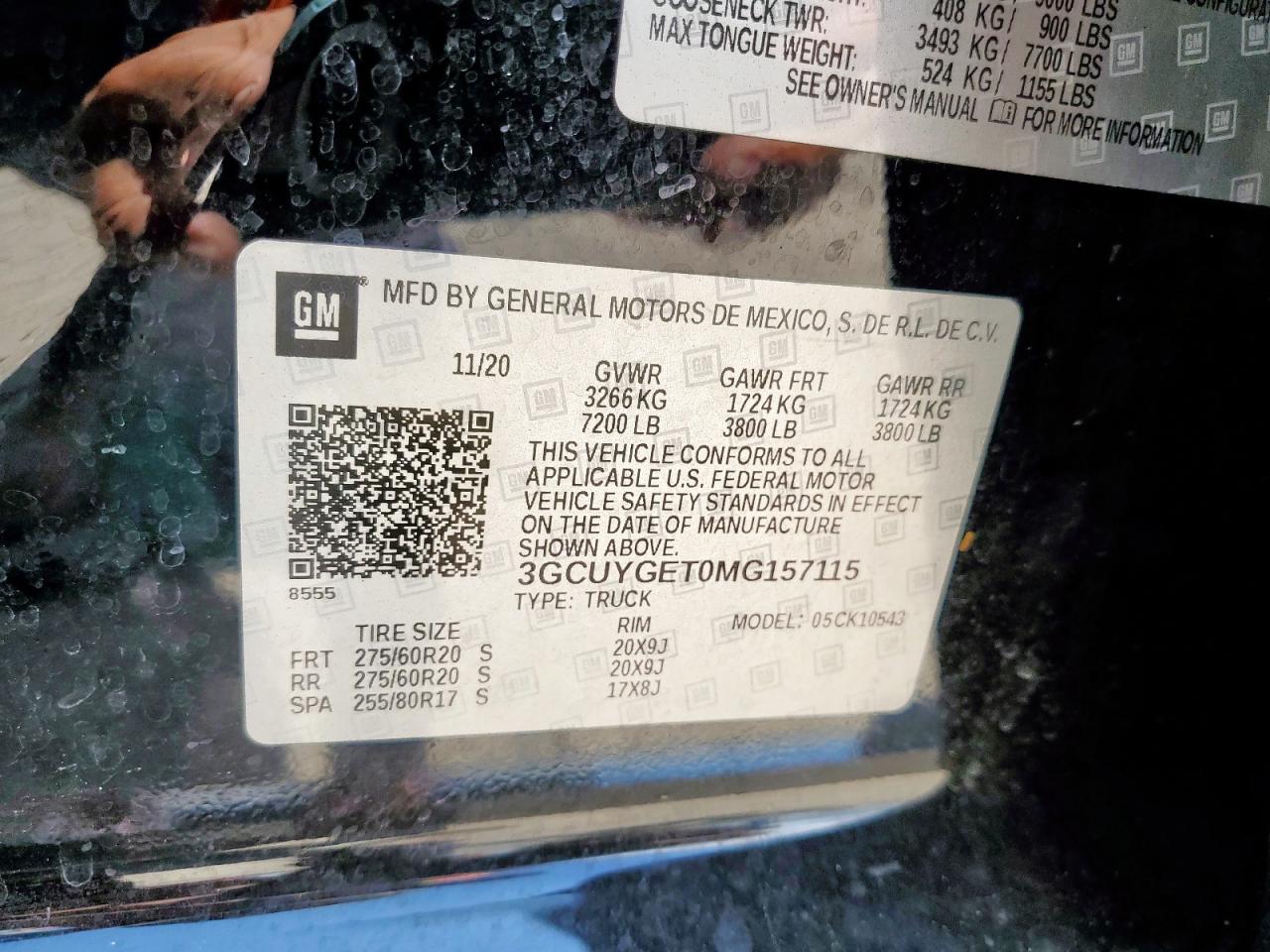 CHEVROLET ALL Models 2021 VIN 3GCUYGET0MG157115 zdjęcie 13