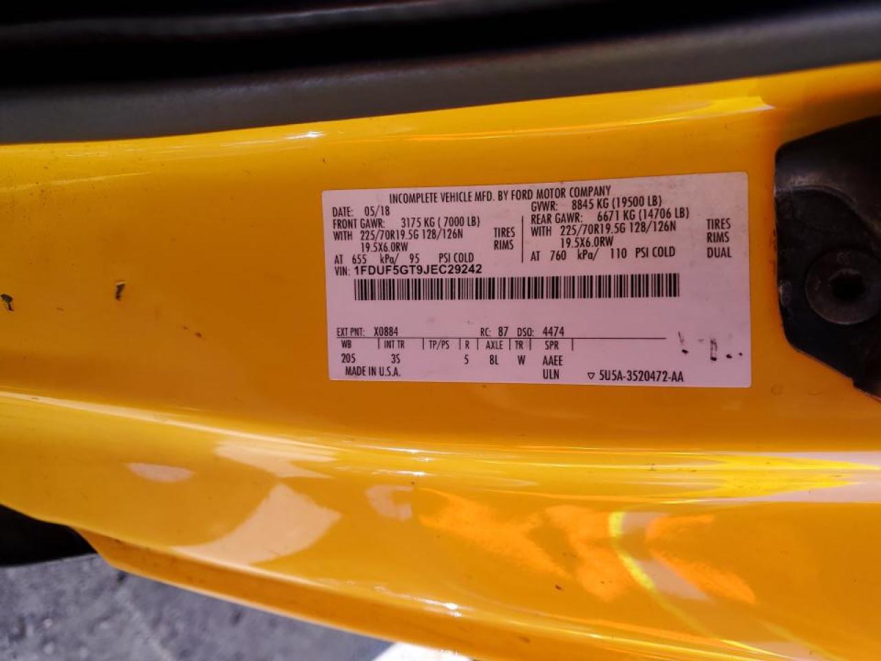 1FDUF5GT9JEC29242 FORD F550 2018