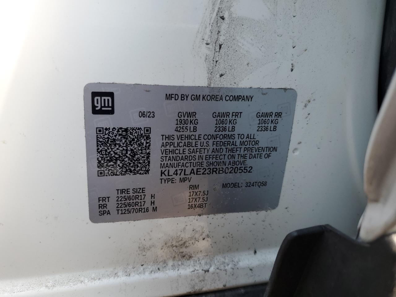 2024 Buick Envista Preferred VIN: KL47LAE23RB020552 Lot: 62117865