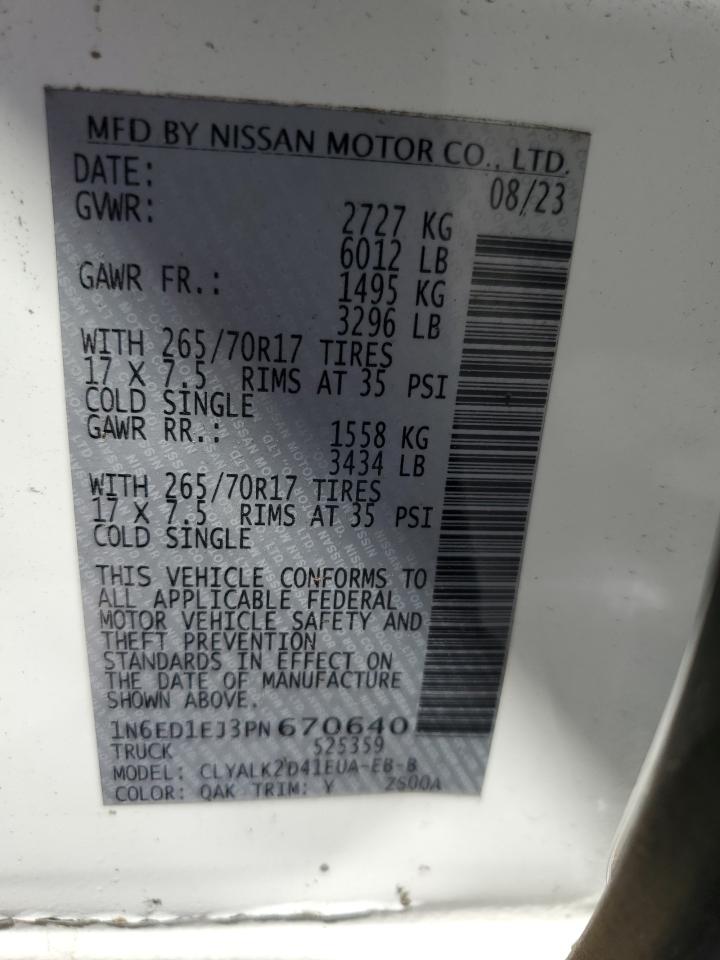1N6ED1EJ3PN670640 NISSAN FRONTIER 2023