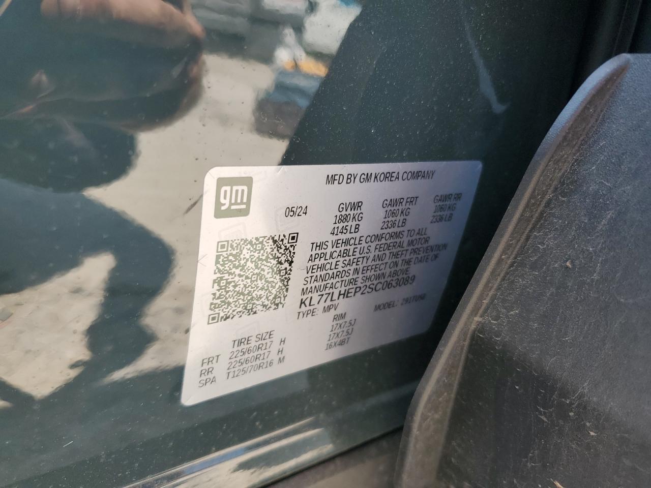 KL77LHEP2SC063089 CHEVROLET TRAX 2025