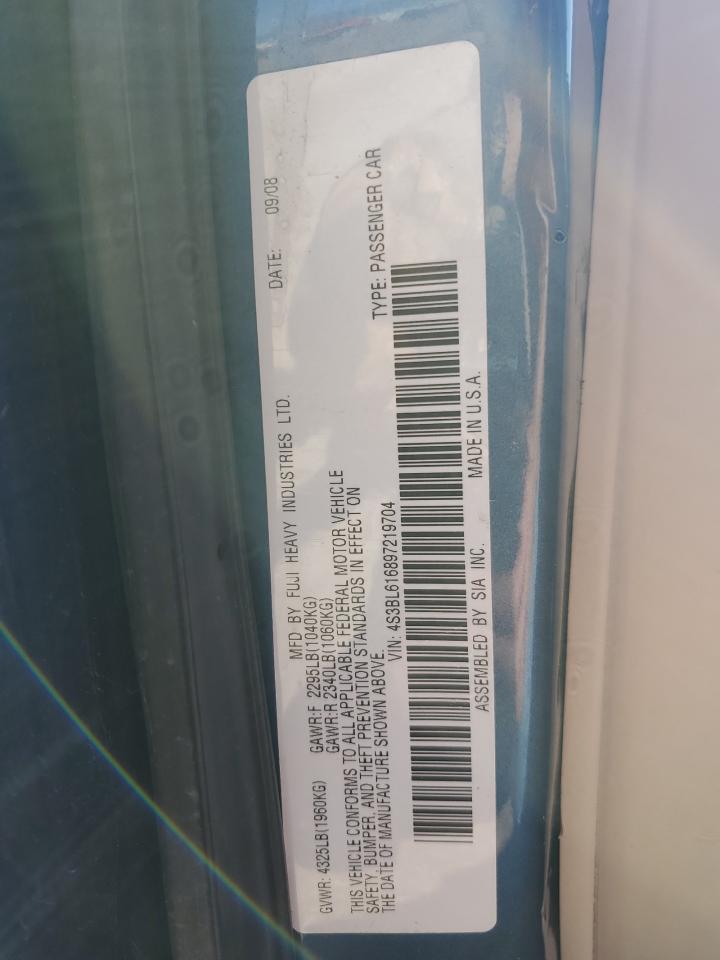 SUBARU LEGACY 2009 VIN 4S3BL616897219704 фото 12