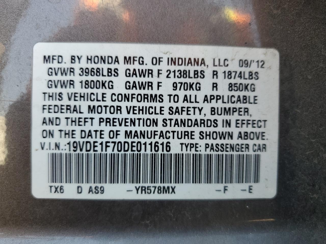 2013 Acura Ilx 20 Tech VIN: 19VDE1F70DE011616 Lot: 62887125