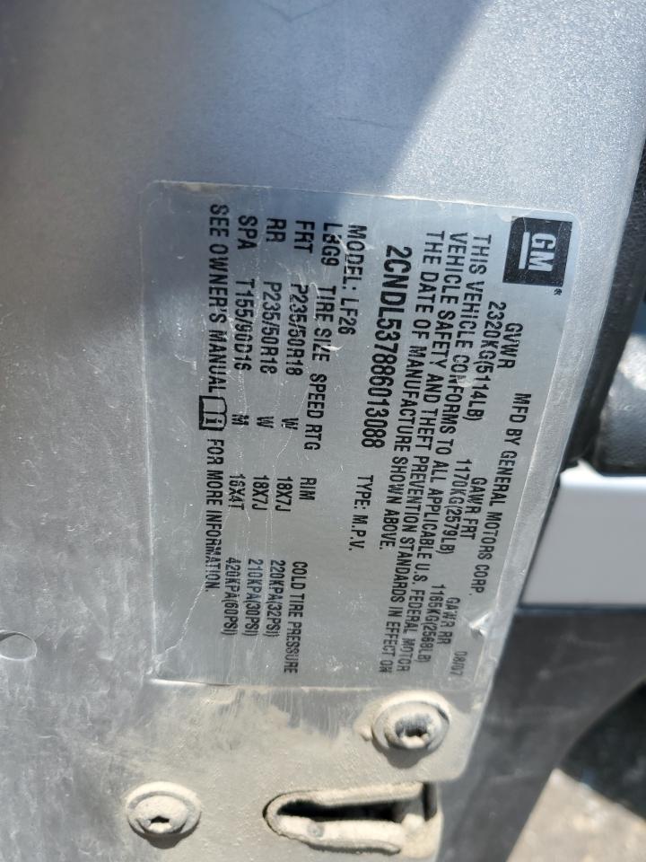 2008 Chevrolet Equinox Sport VIN: 2CNDL537886013088 Lot: 62333605