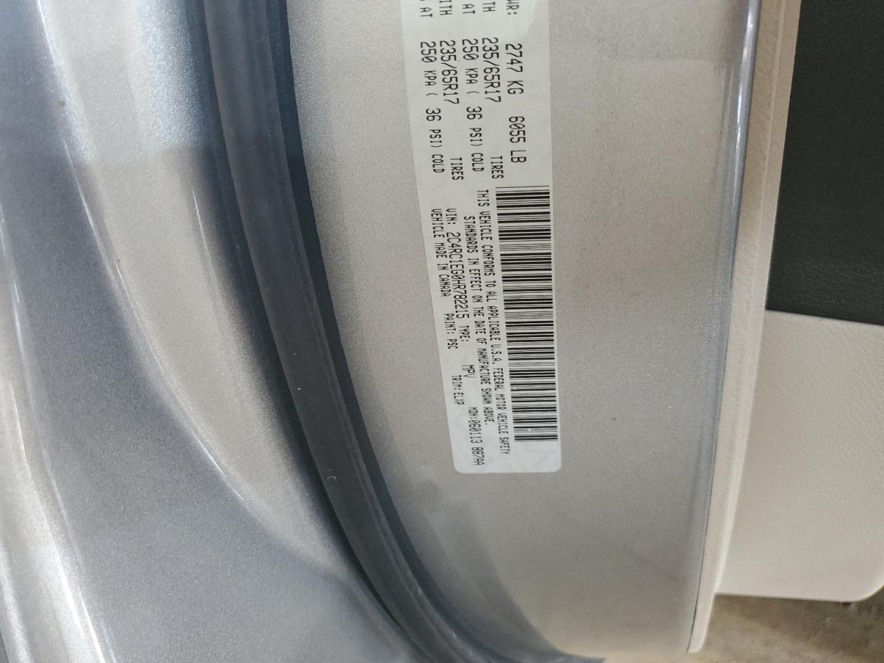 2017 Chrysler Pacifica Touring L Plus VIN: 2C4RC1EG0HR782215 Lot: 62565445