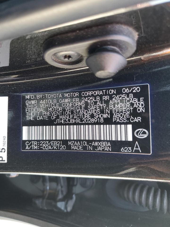 2020 Lexus Ux 200 VIN: JTHE3JBHXL2028918 Lot: 62171115