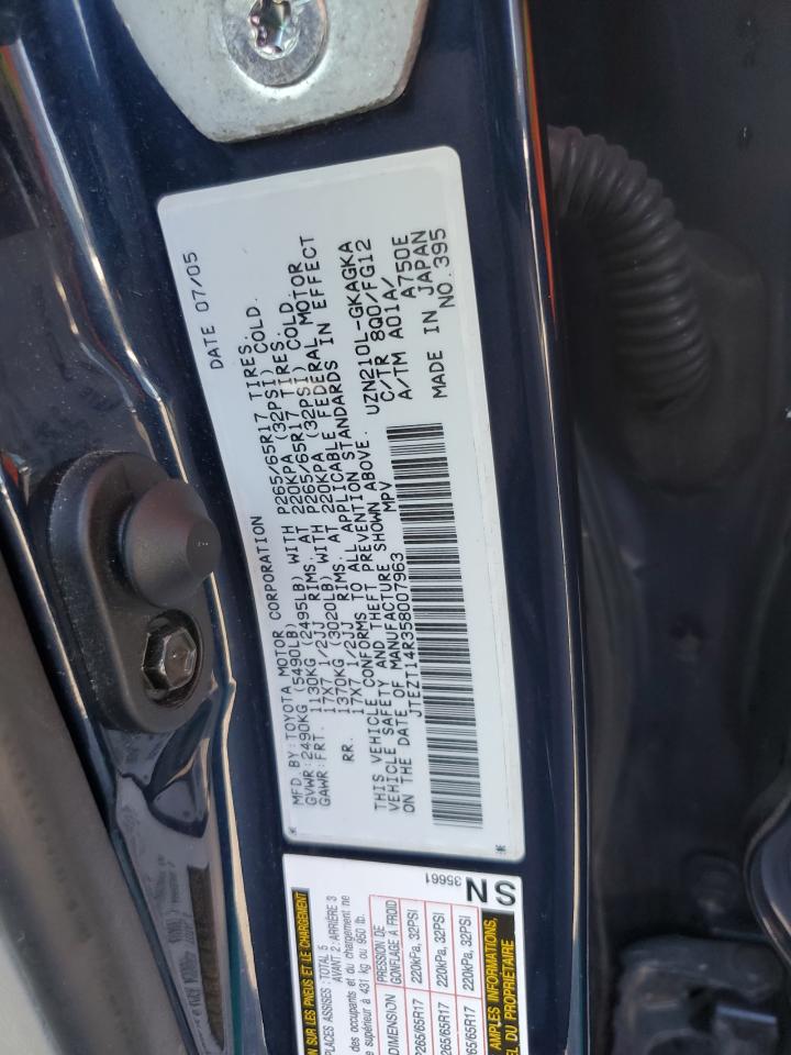 2005 Toyota 4Runner Sr5 VIN: JTEZT14R358007963 Lot: 60483185