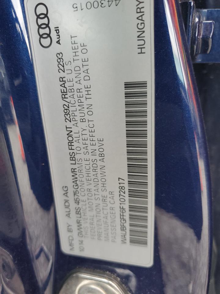 2015 Audi A3 Premium VIN: WAUBFGFF6F1072817 Lot: 62148815