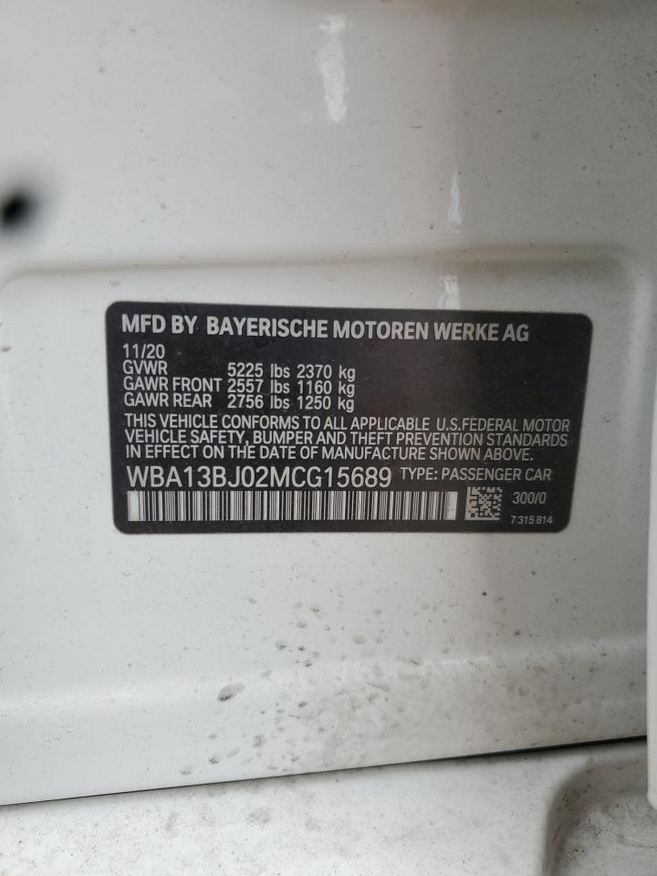 2021 BMW 530 Xi VIN: WBA13BJ02MCG15689 Lot: 62496185