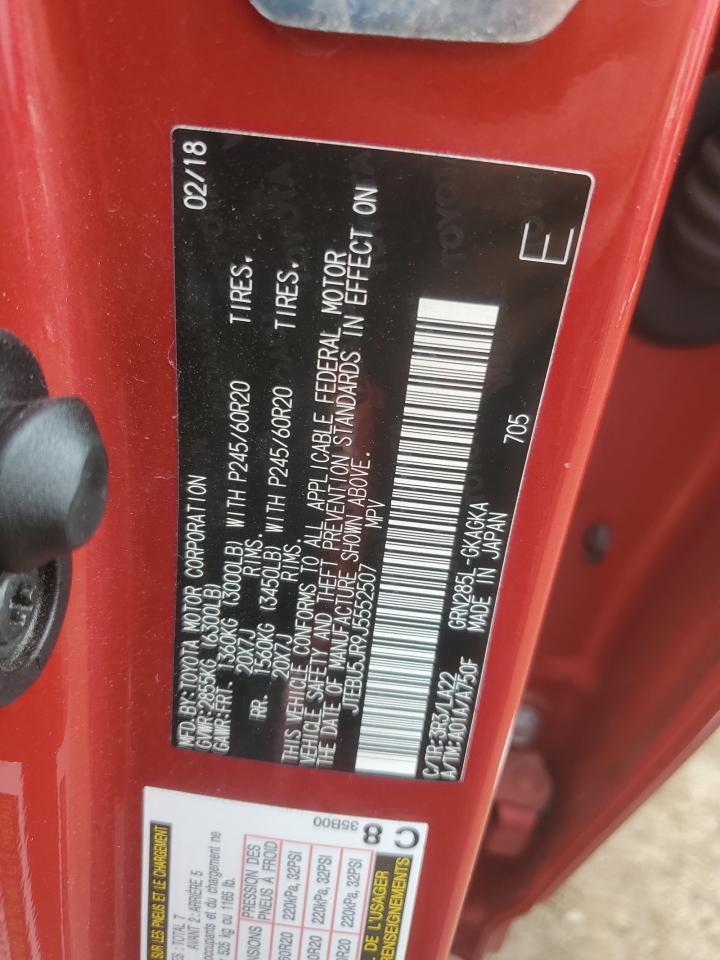 2018 Toyota 4Runner Sr5/Sr5 Premium VIN: JTEBU5JR9J5552507 Lot: 59568775