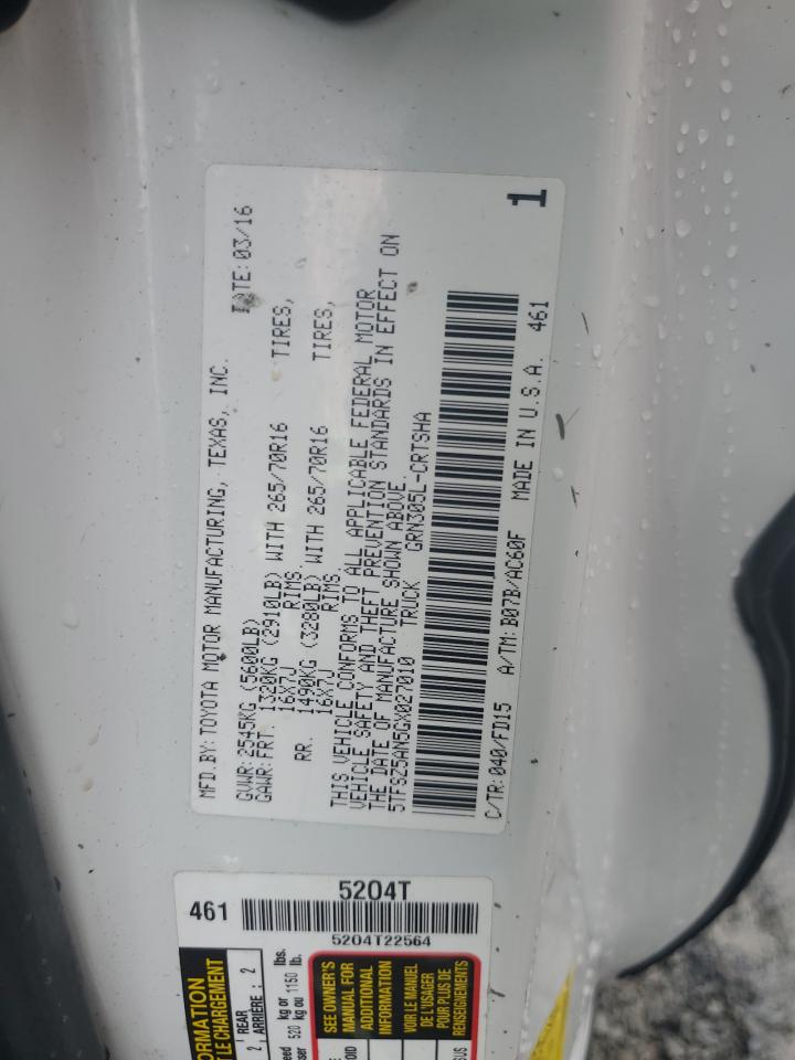 5TFSZ5AN5GX027010 TOYOTA TACOMA 2016