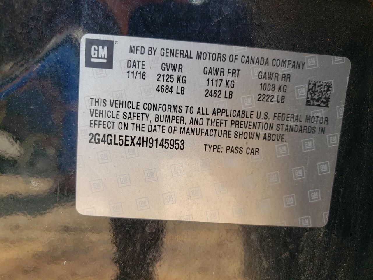 2017 Buick Regal Sport Touring VIN: 2G4GL5EX4H9145953 Lot: 62190275