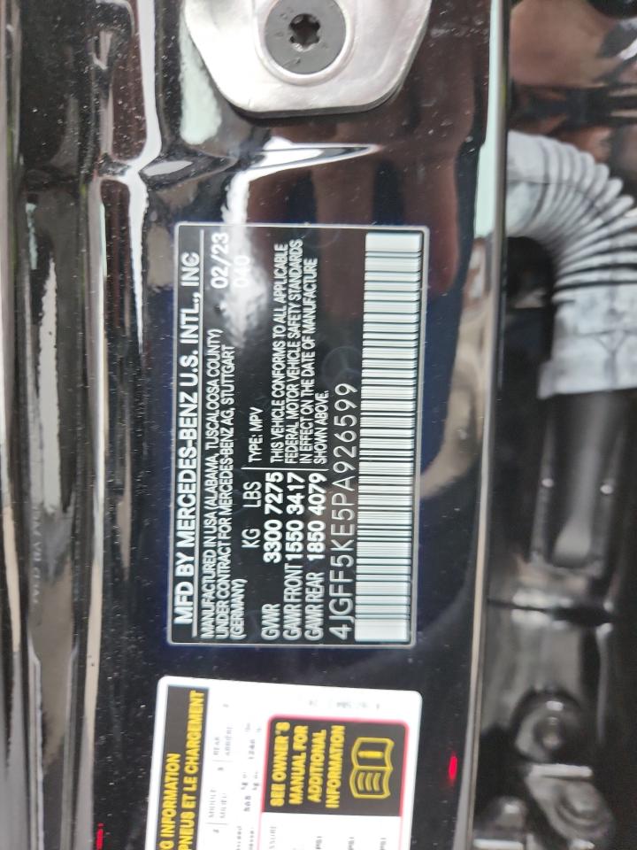 2023 Mercedes-Benz Gls 450 4Matic VIN: 4JGFF5KE5PA926599 Lot: 61068095