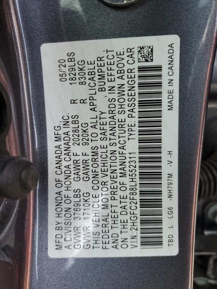 2HGFC2F88LH552311 HONDA CIVIC 2020