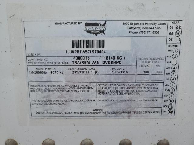 2007 WABASH DVDBHPC DRY VAN TRAILER