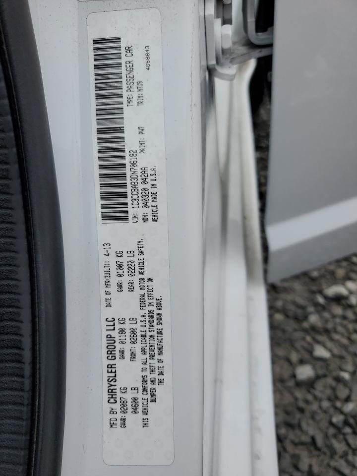 2013 Chrysler 200 Lx VIN: 1C3CCBAB3DN706182 Lot: 62861435