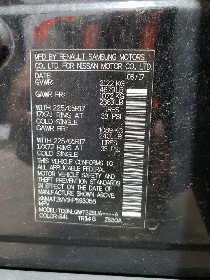 KNMAT2MV1HP593058 NISSAN ROGUE 2017