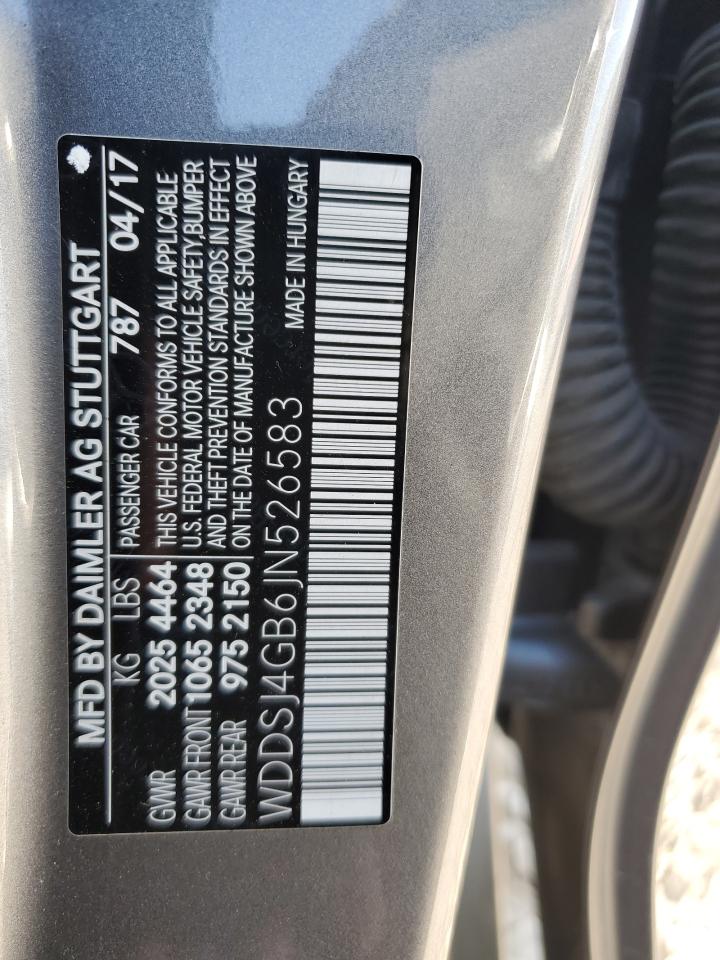 2018 Mercedes-Benz Cla 250 4Matic VIN: WDDSJ4GB6JN526583 Lot: 60856465