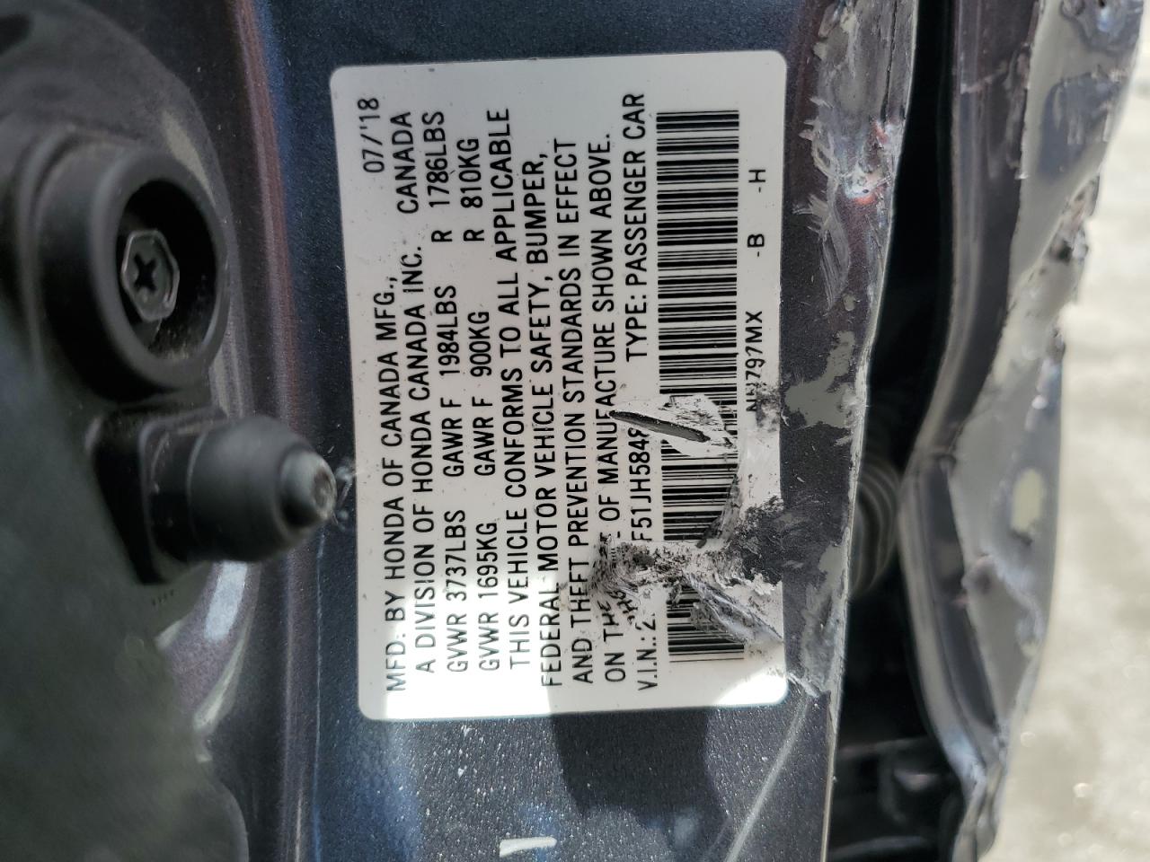 2018 Honda Civic Lx VIN: 2HGFC2F51JH584889 Lot: 62275835