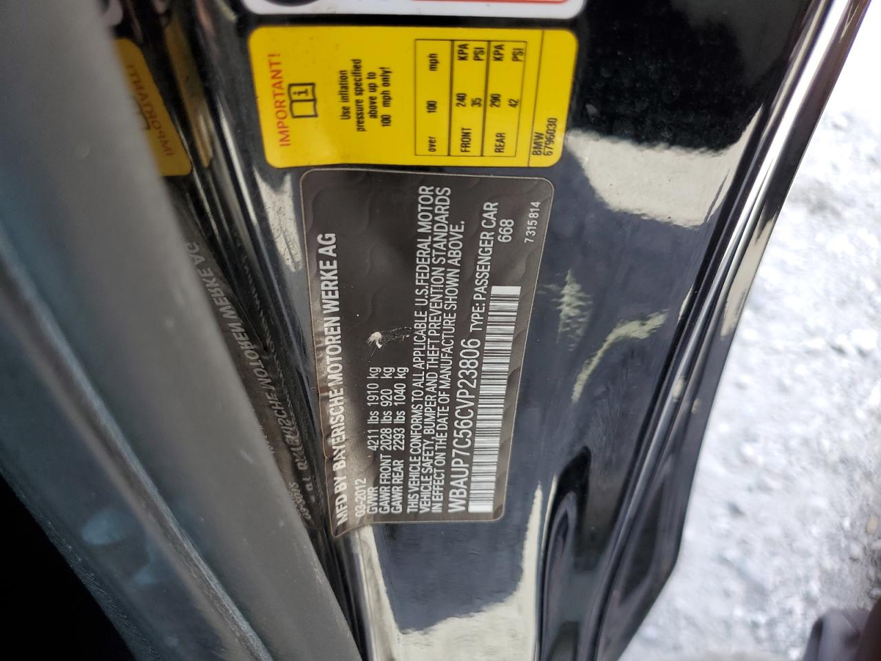 2012 BMW 128 I VIN: WBAUP7C56CVP23806 Lot: 62339235