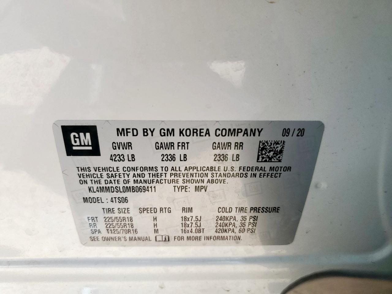 2021 Buick Encore Gx Select VIN: KL4MMDSL0MB069411 Lot: 62784845