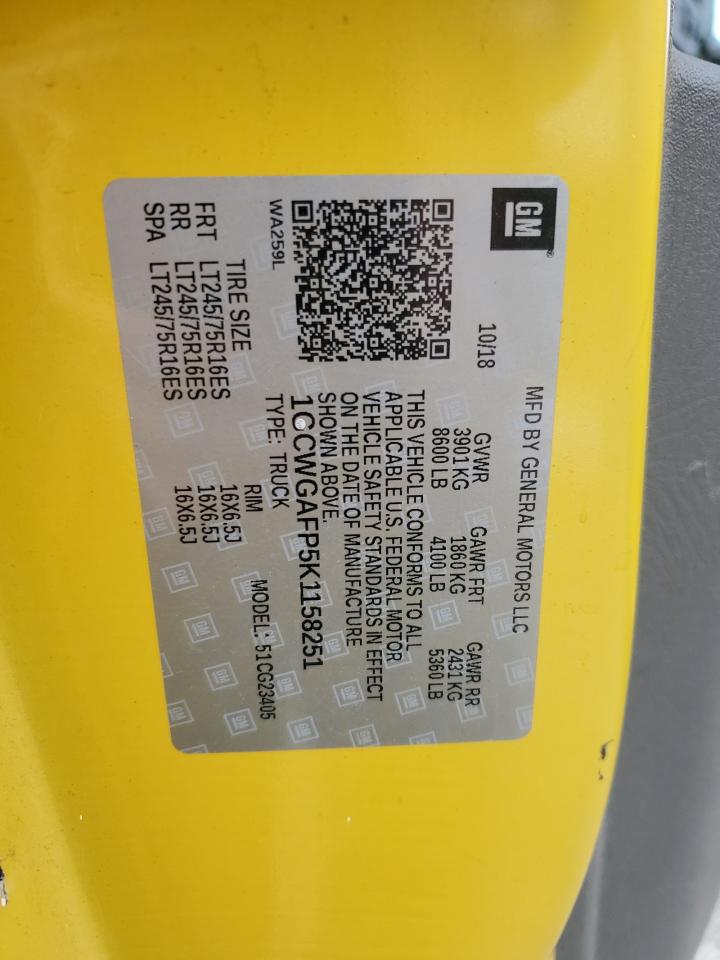 1GCWGAFP5K1158251 CHEVROLET EXPRESS 2019
