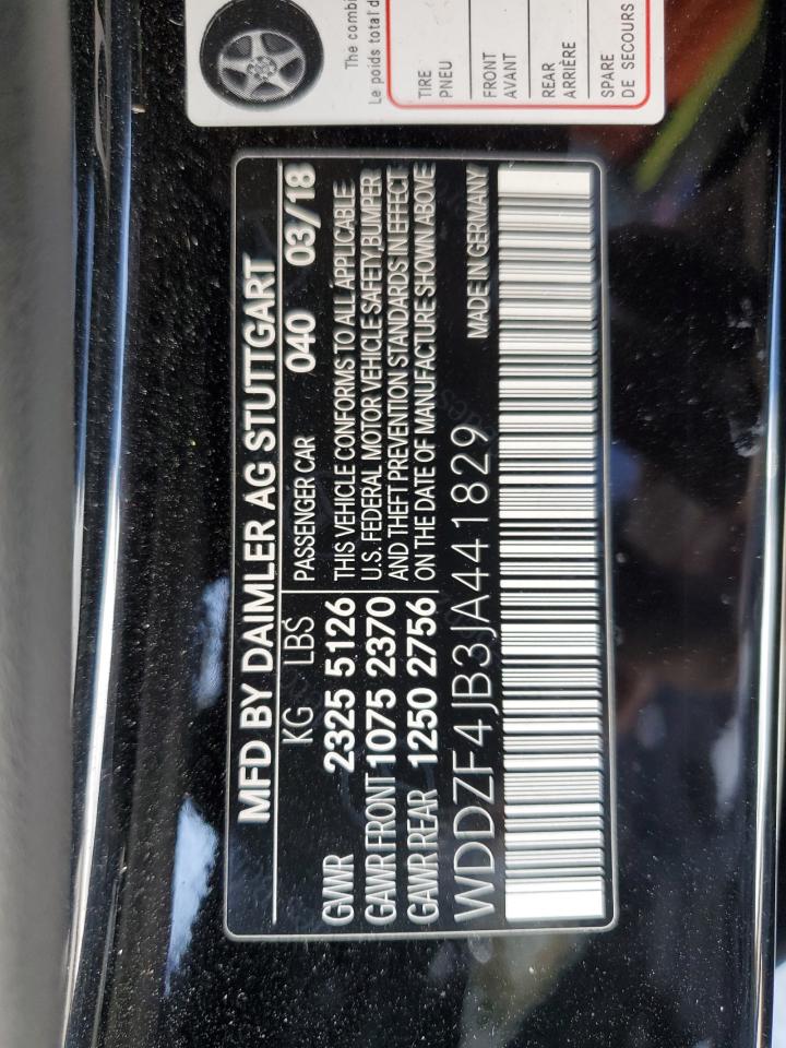 2018 Mercedes-Benz E 300 VIN: WDDZF4JB3JA441829 Lot: 59163115