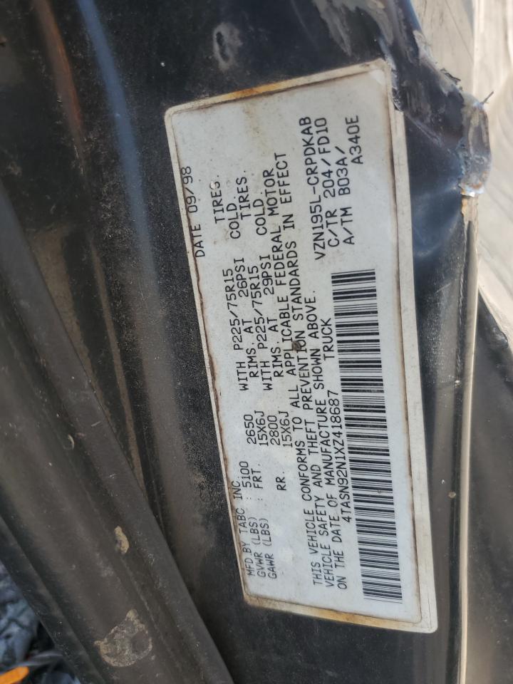 1999 Toyota Tacoma Xtracab Prerunner VIN: 4TASN92N1XZ418687 Lot: 60893175