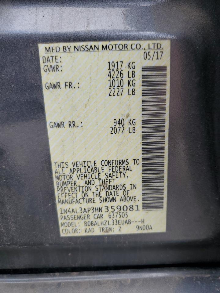1N4AL3AP3HN359081 NISSAN ALTIMA 2017