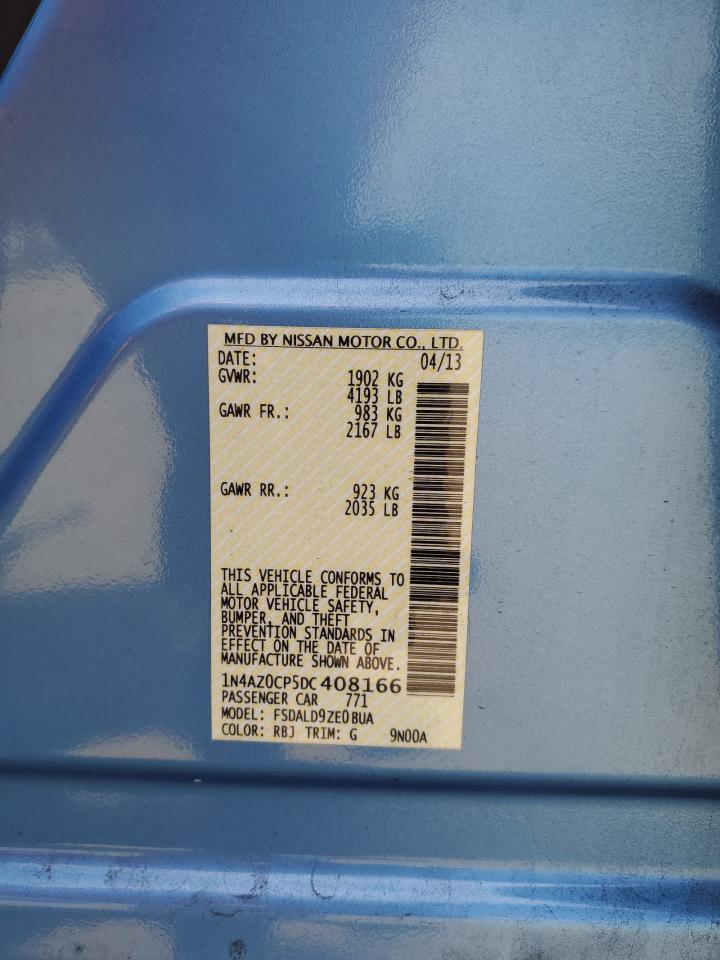 2013 Nissan Leaf S VIN: 1N4AZ0CP5DC408166 Lot: 59425695