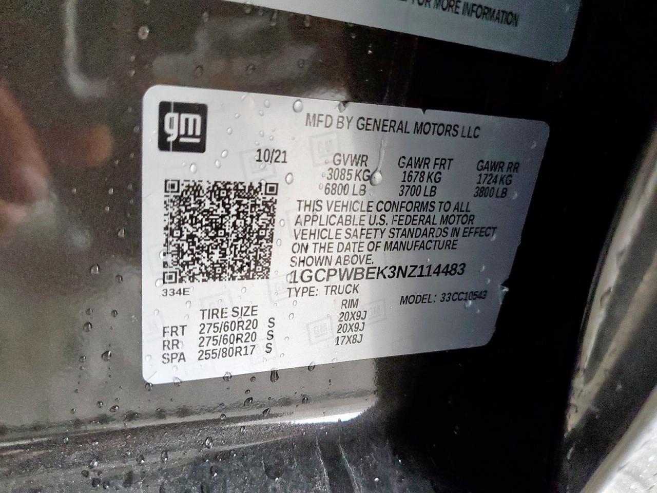 CHEVROLET ALL Models 2022 VIN 1GCPWBEK3NZ114483 фото 13