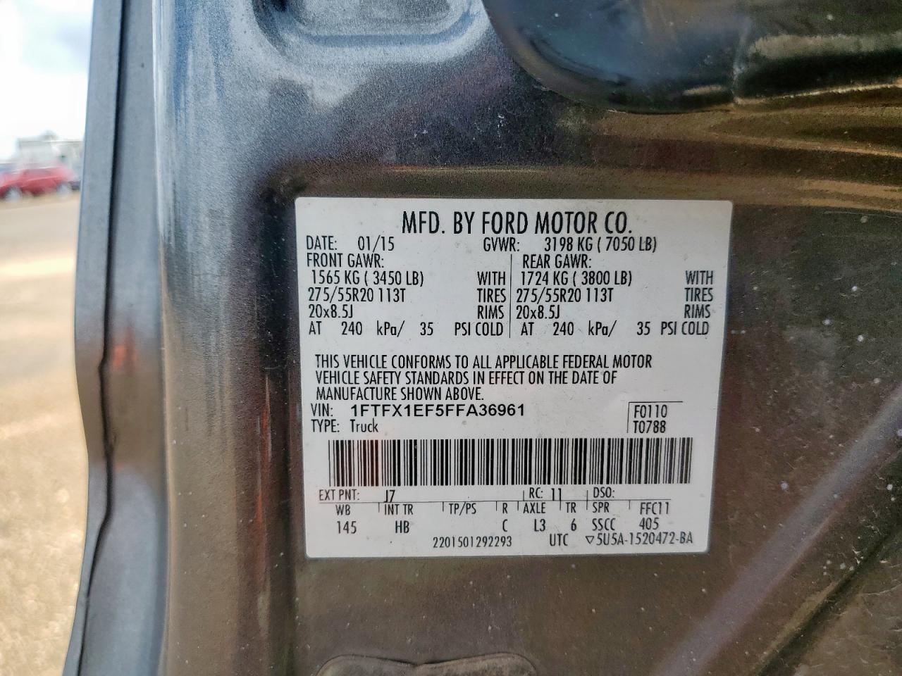 FORD F-150 2015 VIN 1FTFX1EF5FFA36961 фото 12